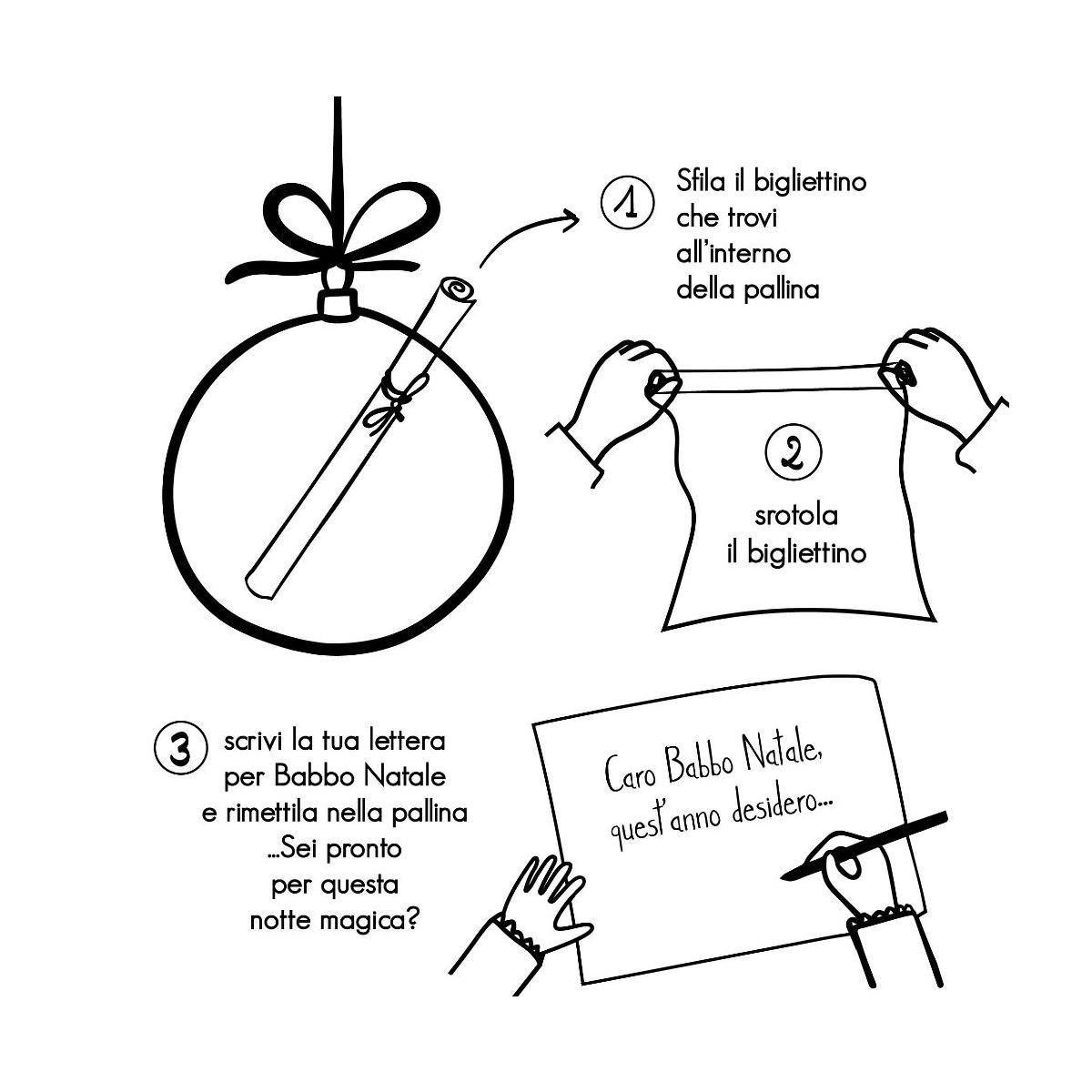 Pallina Natale Vetro cm.ÃƒÂ˜12 con Scritta Messaggio Speciale per Babbo |Simple