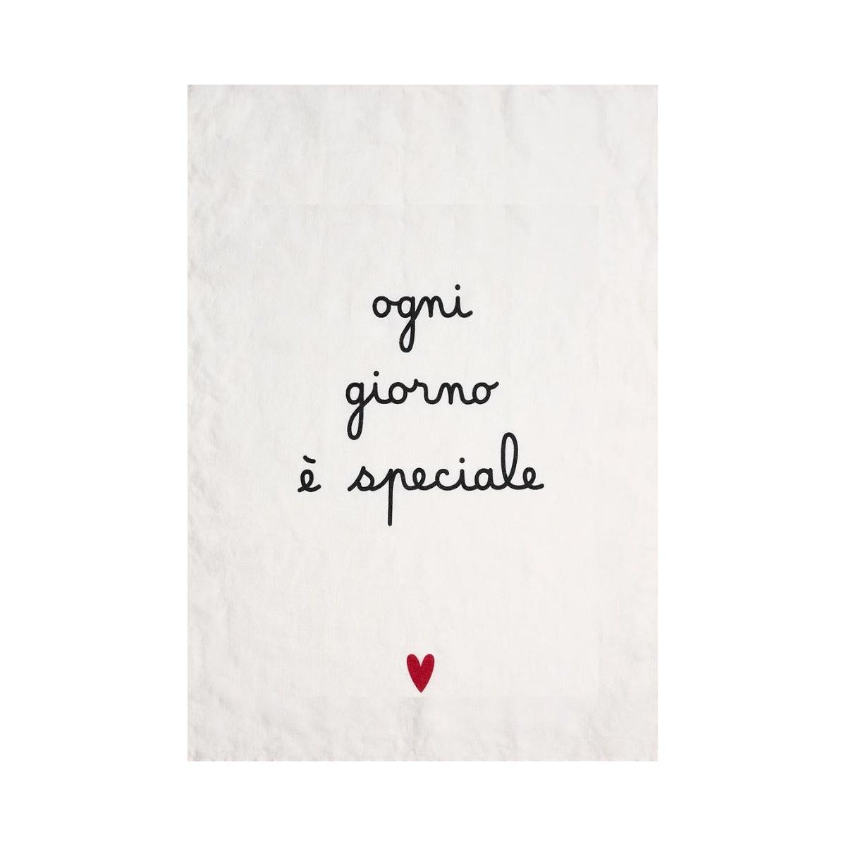 Strofinaccio Lino con Scritta Ogni Giorno ÃƒÂ¨ Speciale cm.50x70 | Simple