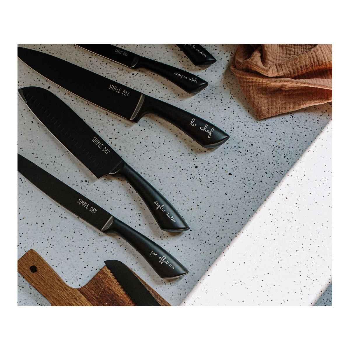 Coltelli Simply Day Inox Nero Set pz.6 | Simple