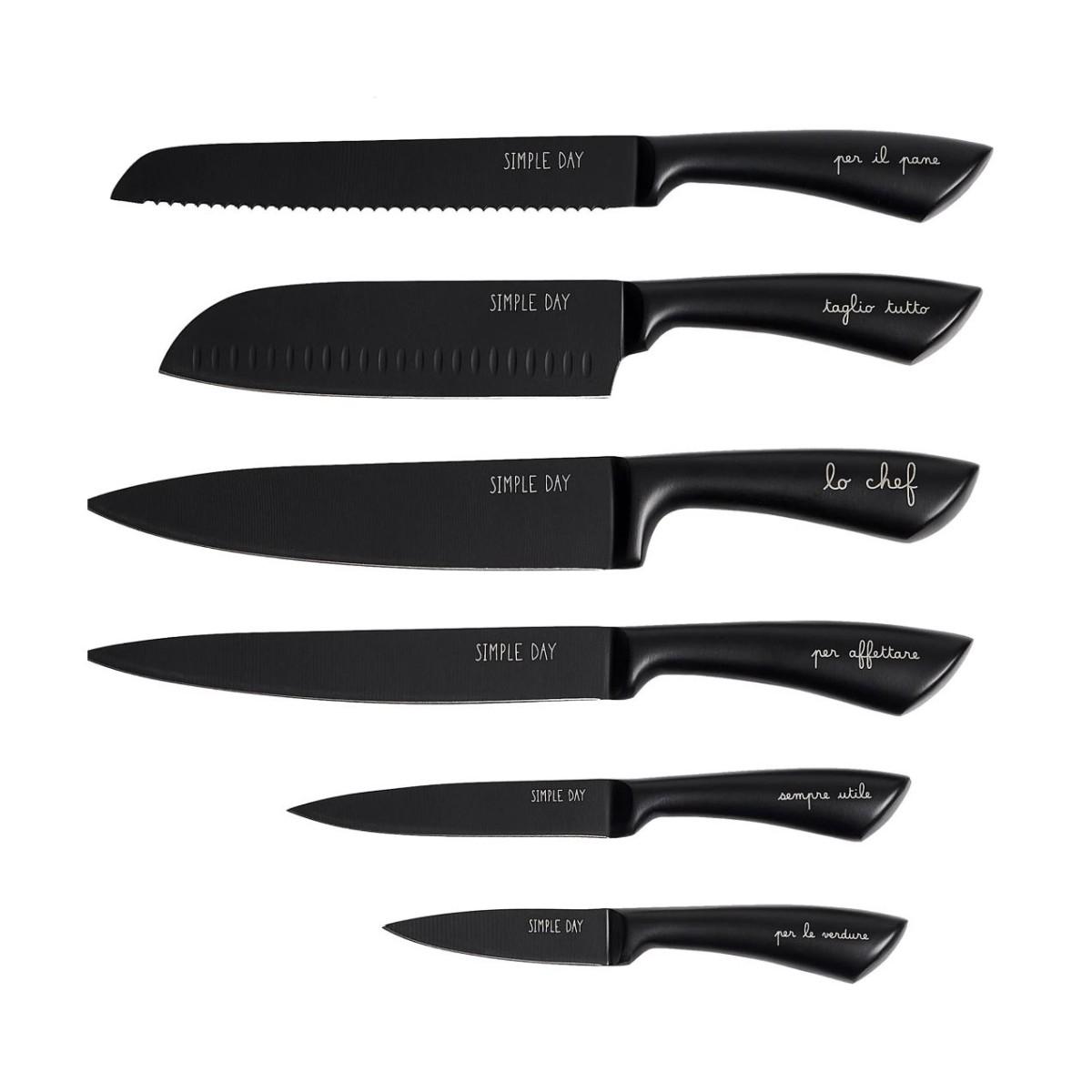 Coltelli Simply Day Inox Nero Set pz.6 | Simple