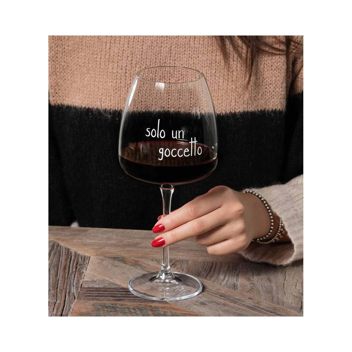 Bicchiere Vetro p2 Calice Vino Solo un Goccetto Simply Day |Simple