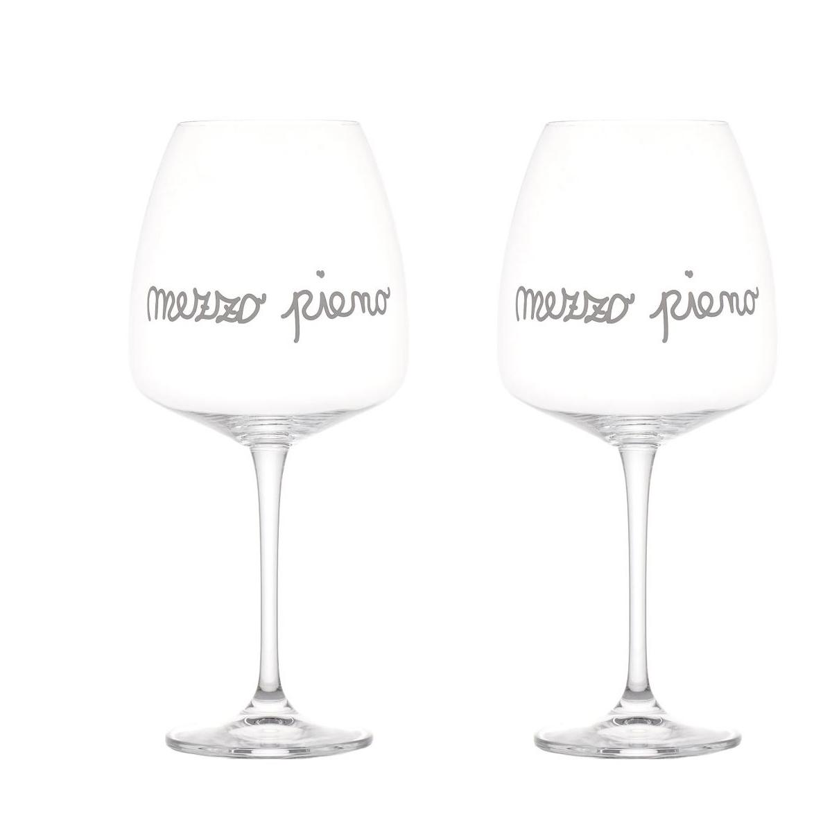 Bicchiere Vetro p2 Calice Vino Mezzo Pieno Simply Day |Simple