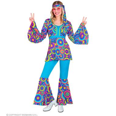Costume Hippie Anni '70/'80 Azzurro |Widmann