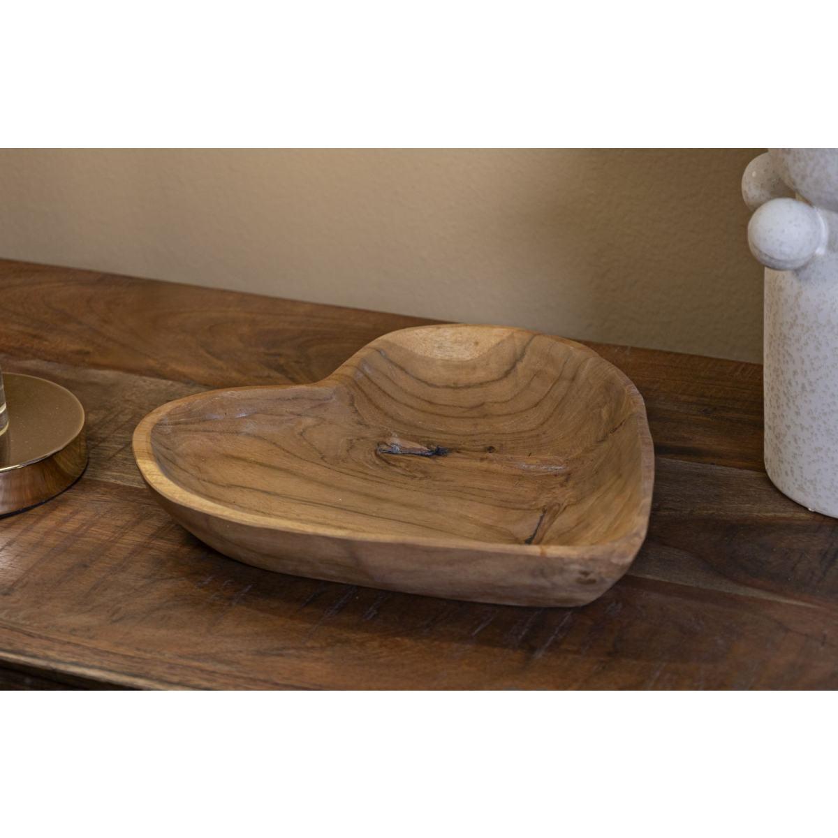 Svuota Tasche Kiha Cuore Teak Massello cm.27x29x4 | Mauro Ferretti