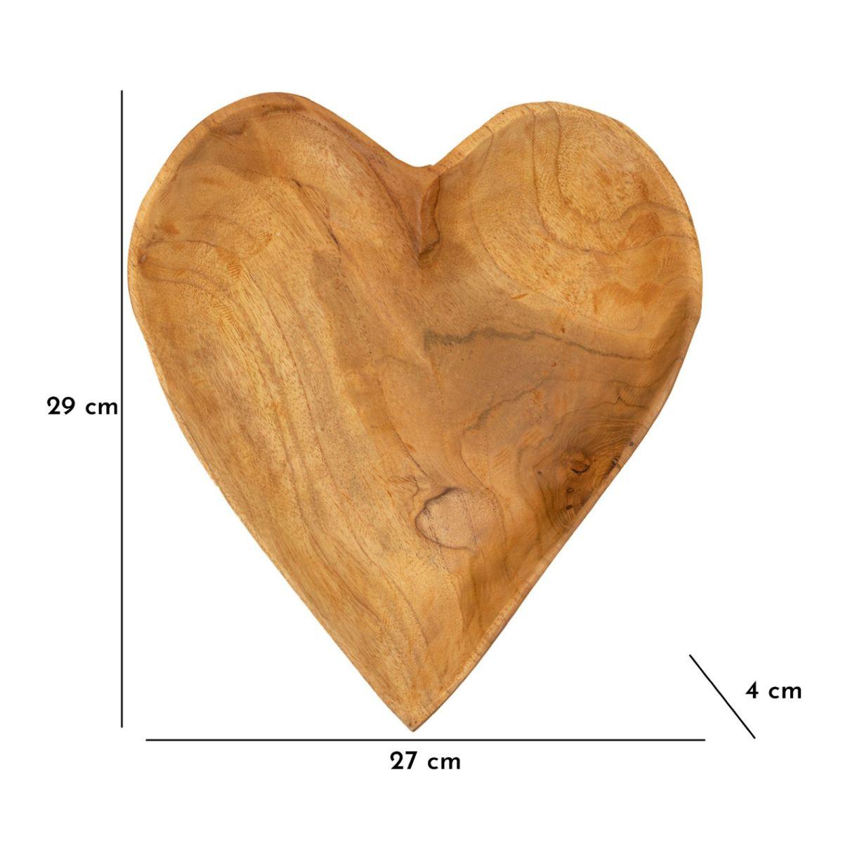 Svuota Tasche Kiha Cuore Teak Massello cm.27x29x4 | Mauro Ferretti