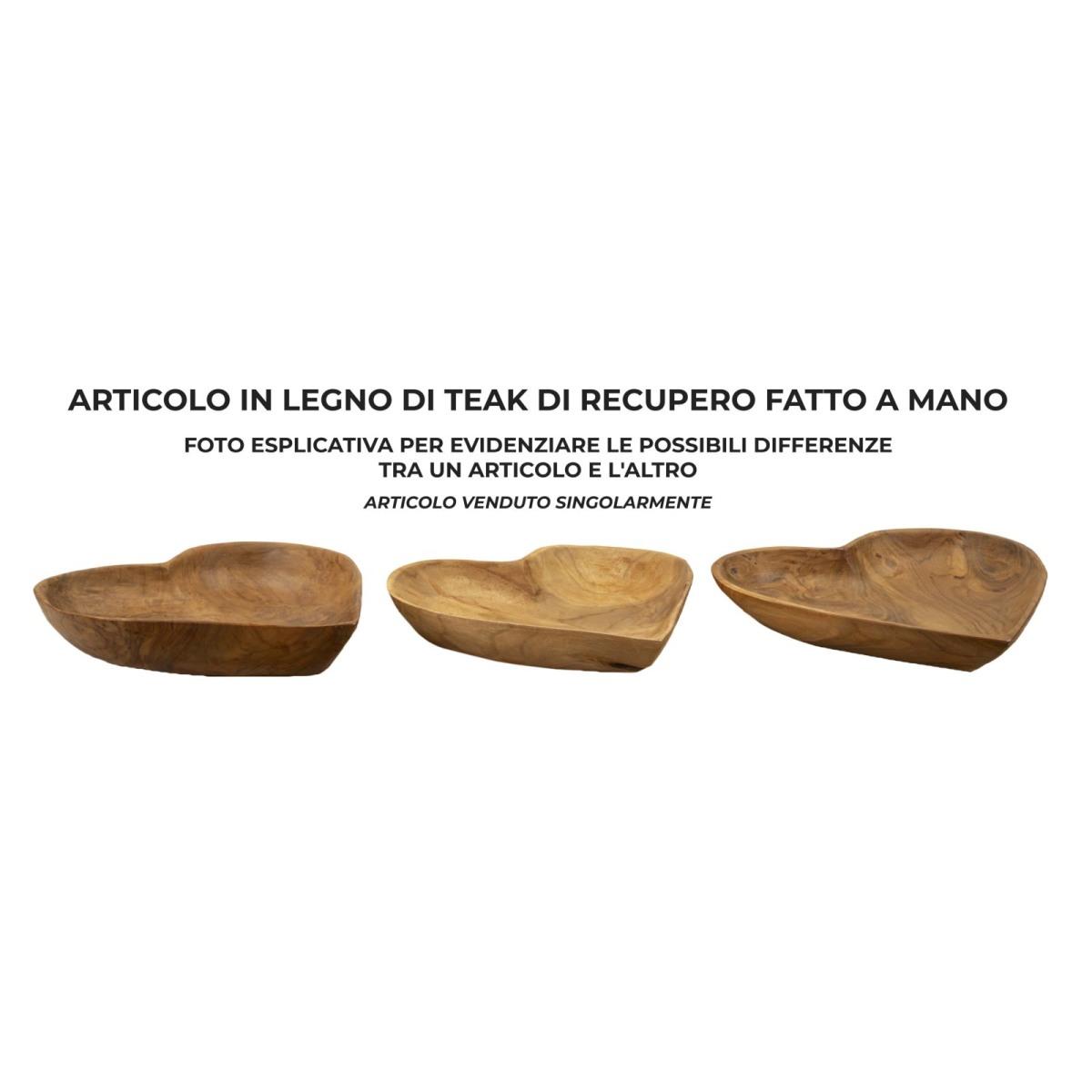 Svuota Tasche Kiha Cuore Teak Massello cm.27x29x4 | Mauro Ferretti