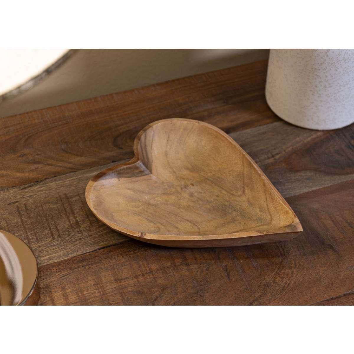 Svuota Tasche Kiha Cuore Teak Massello cm.18x22x4,5 | Mauro Ferretti