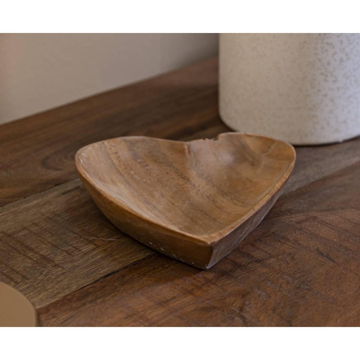 Svuota Tasche Kiha Cuore Teak Massello cm.15x17x3,5 | Mauro Ferretti
