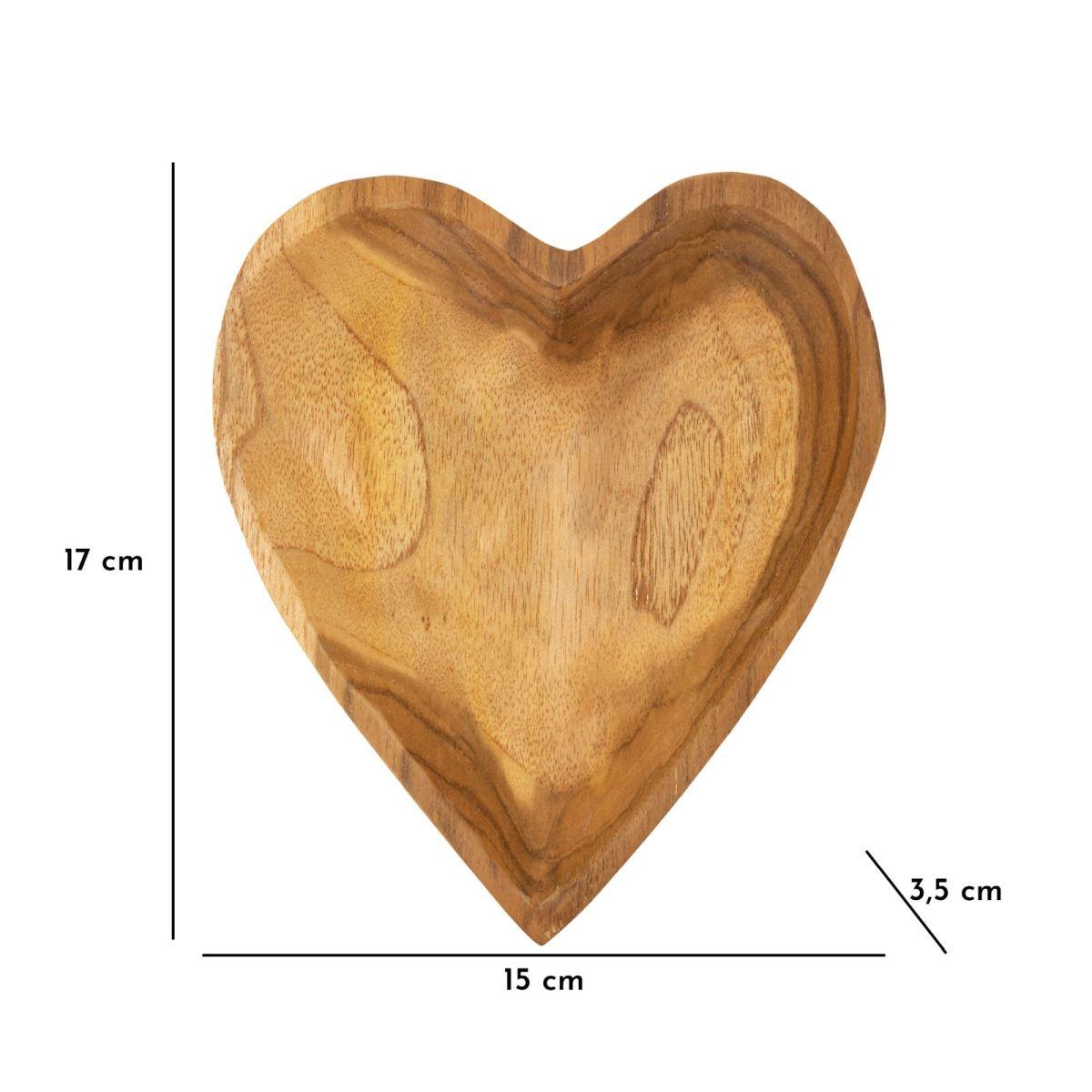Svuota Tasche Kiha Cuore Teak Massello cm.15x17x3,5 | Mauro Ferretti