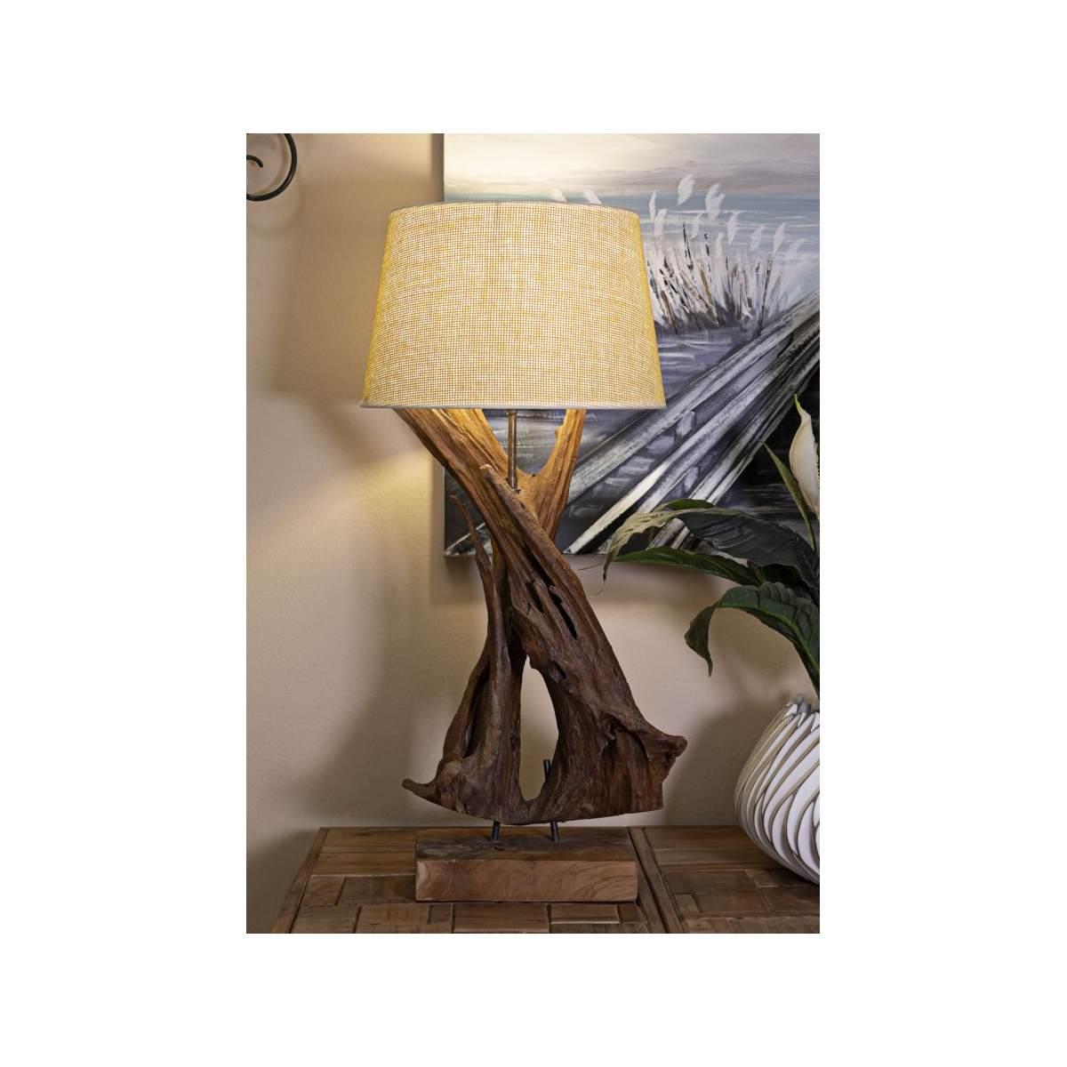 Lampada da Tavolo Teak Riciclato cm.35x80 | Mauro Ferretti