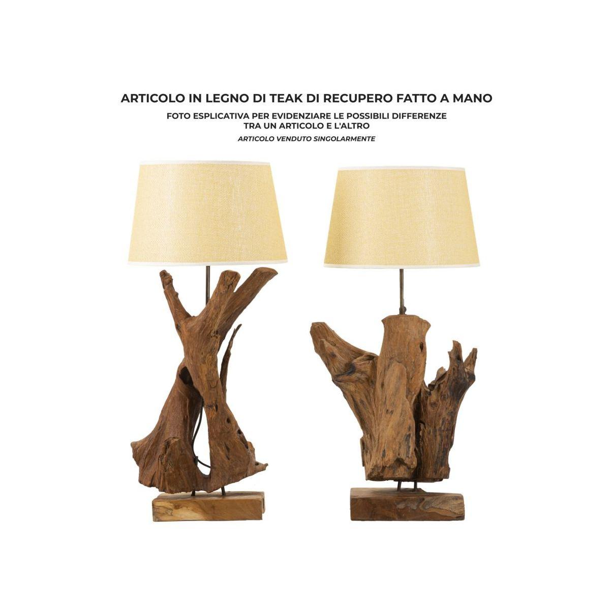 Lampada da Tavolo Teak Riciclato cm.35x80 | Mauro Ferretti