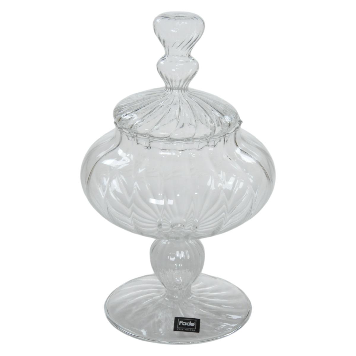 Vaso Vetro Porta Dolci con Coperchio Trasparente cm.25 | Fade