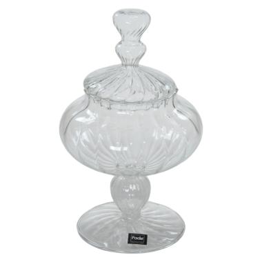Vaso Vetro Porta Dolci con Coperchio Trasparente cm.25 | Fade