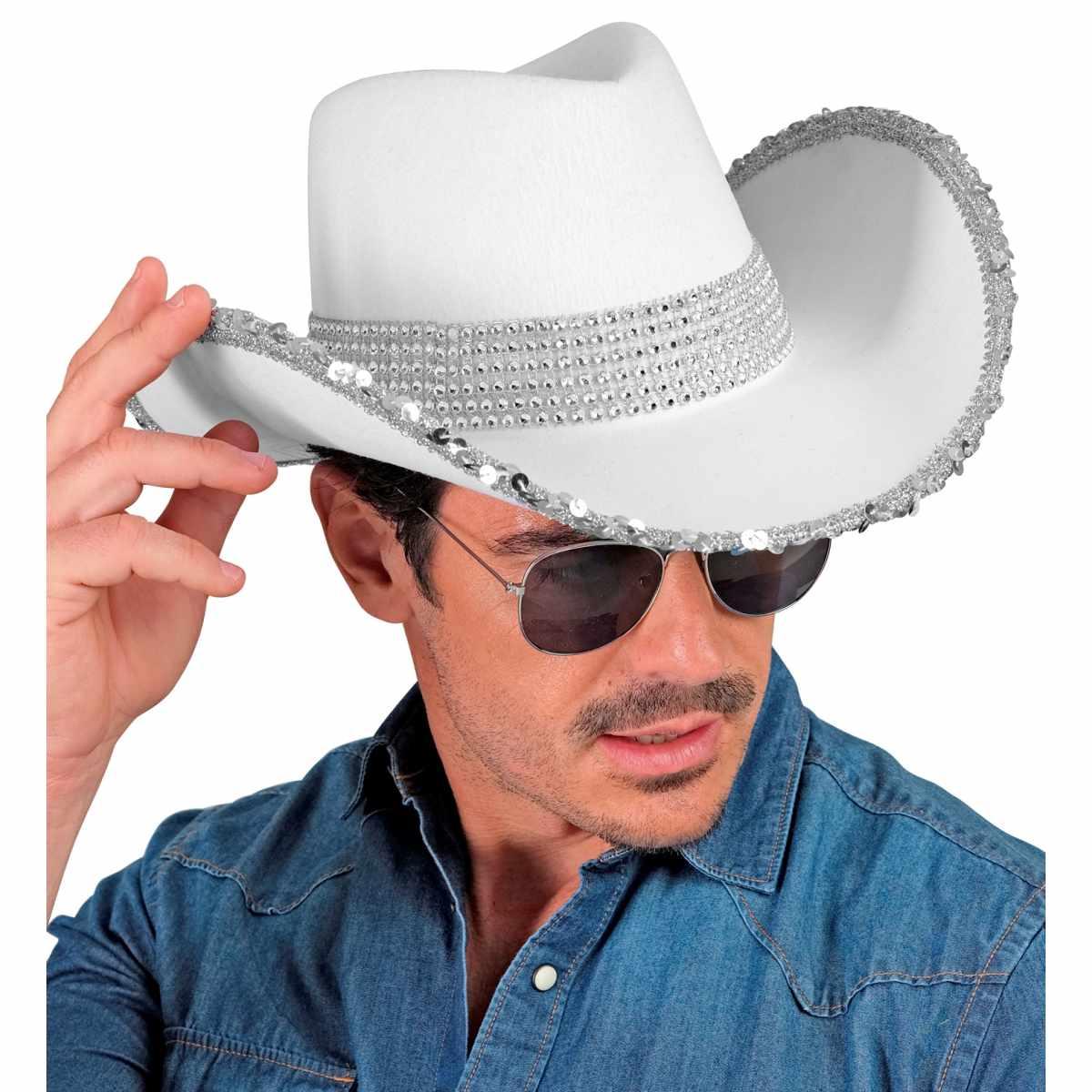 Cappello Cowboy Bianco con Strass |Widmann