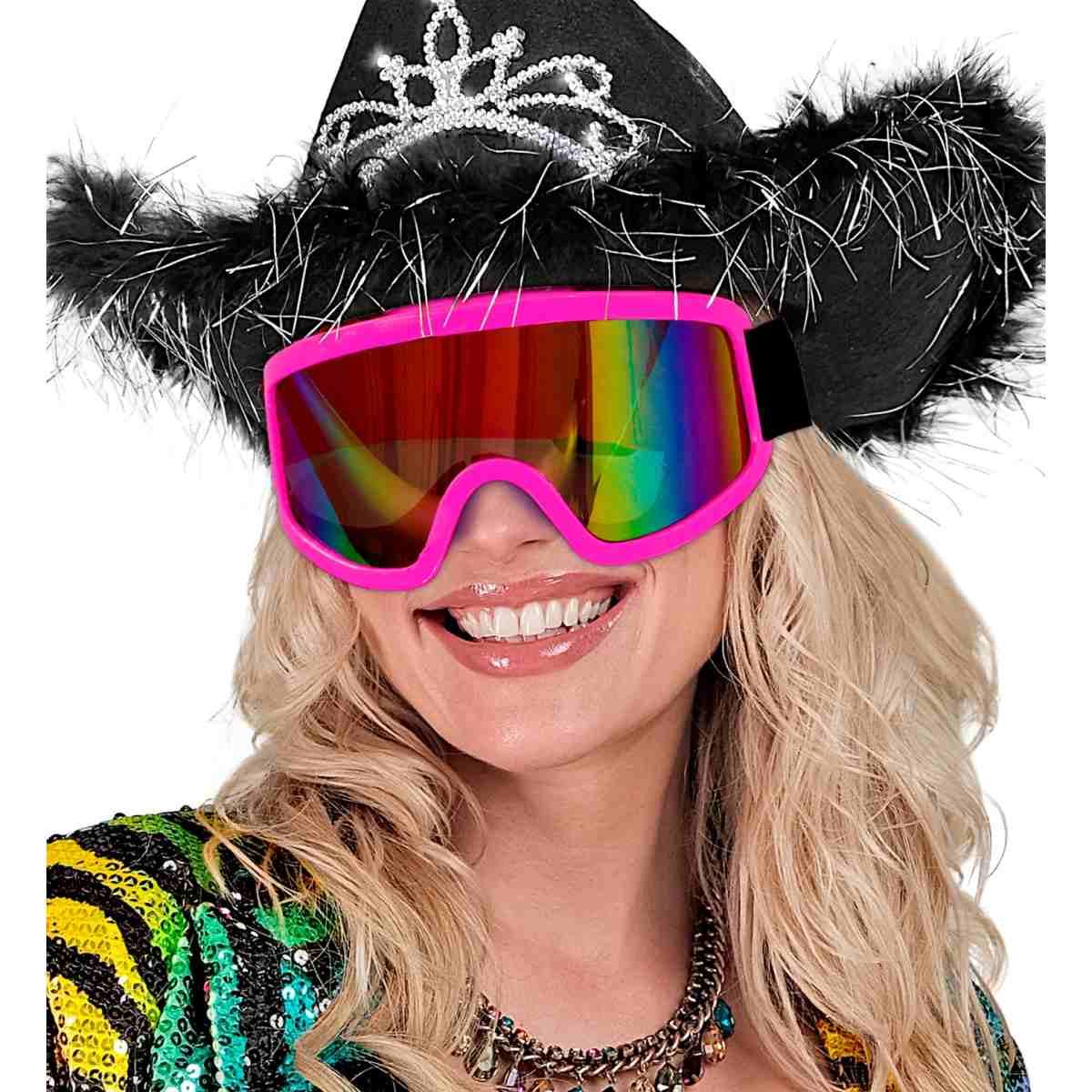 Occhiali da Sci Anni '80 Rosa Fluo |Widmann