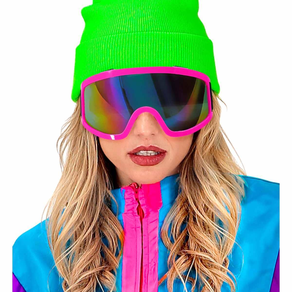 Occhiali da Sci Anni '80 Rosa Fluo |Widmann