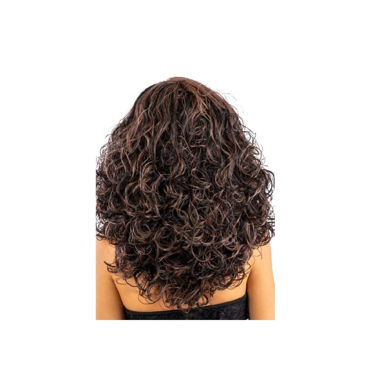 Parrucca Nera Mossa con Meches |Carnival Toys