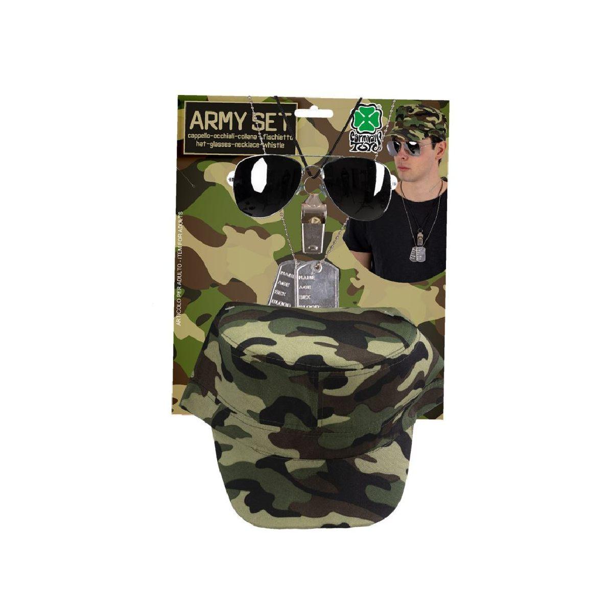 Militare Cappello con Occhiali Collana Fischietto Set pz.4 |Carnival Toys