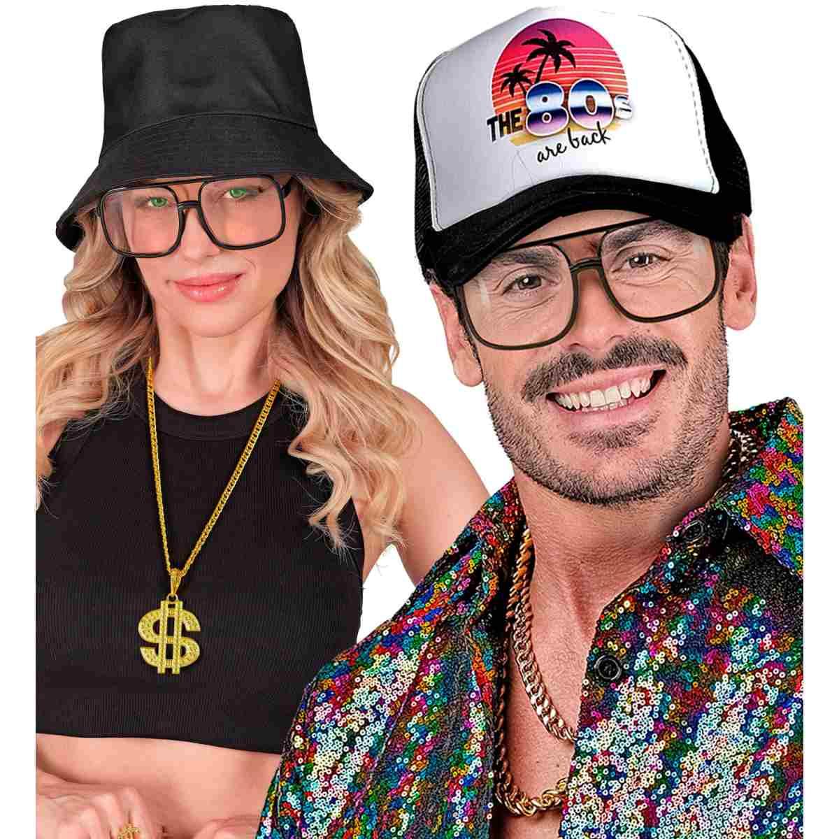 Occhiali Neri Hip Hop con Lenti |Widmann