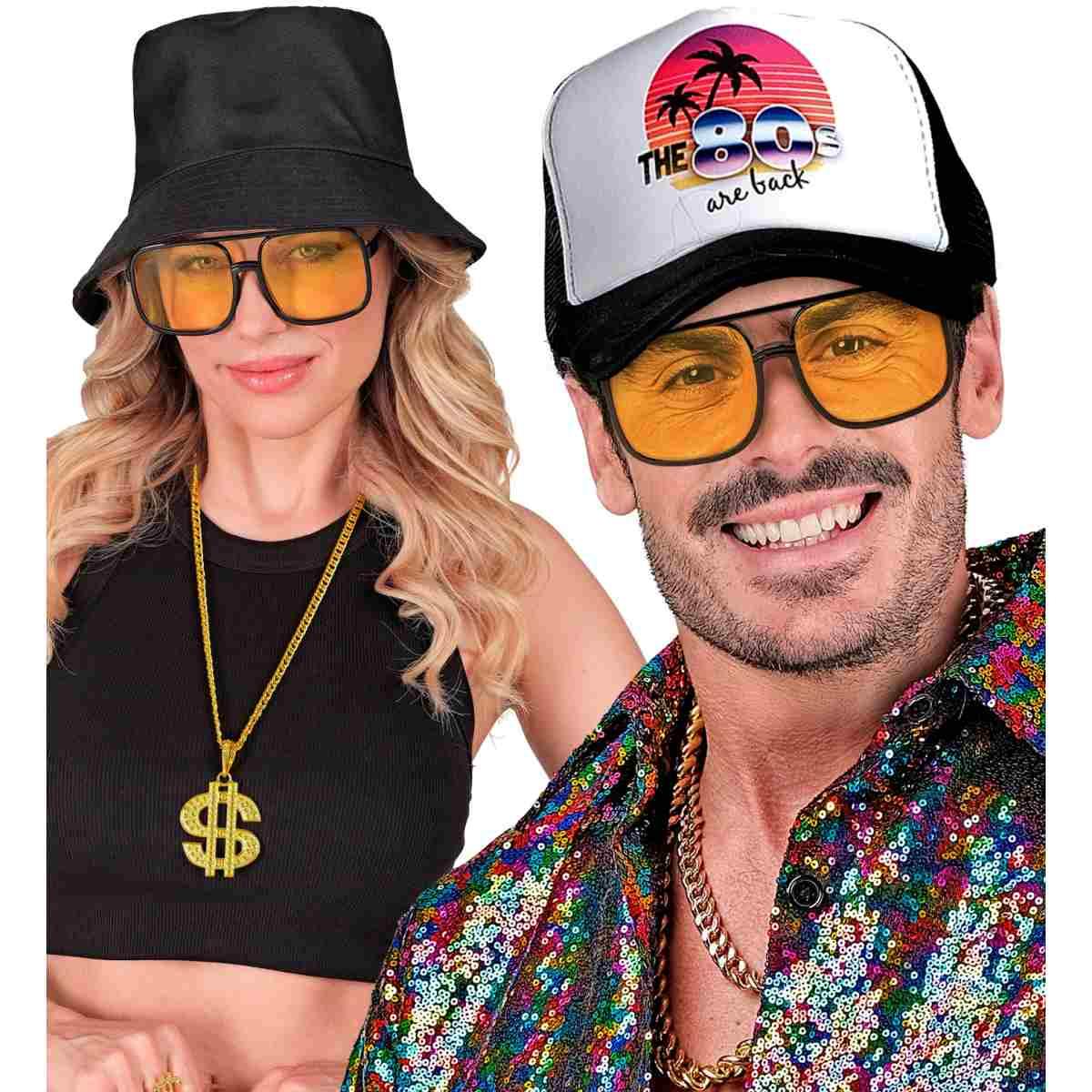 Occhiali Neri Hip Hop con Lenti Gialle |Widmann