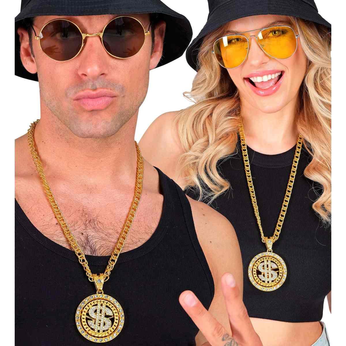 Collana Metallo Dollaro con Strass cm.70 |Widmann