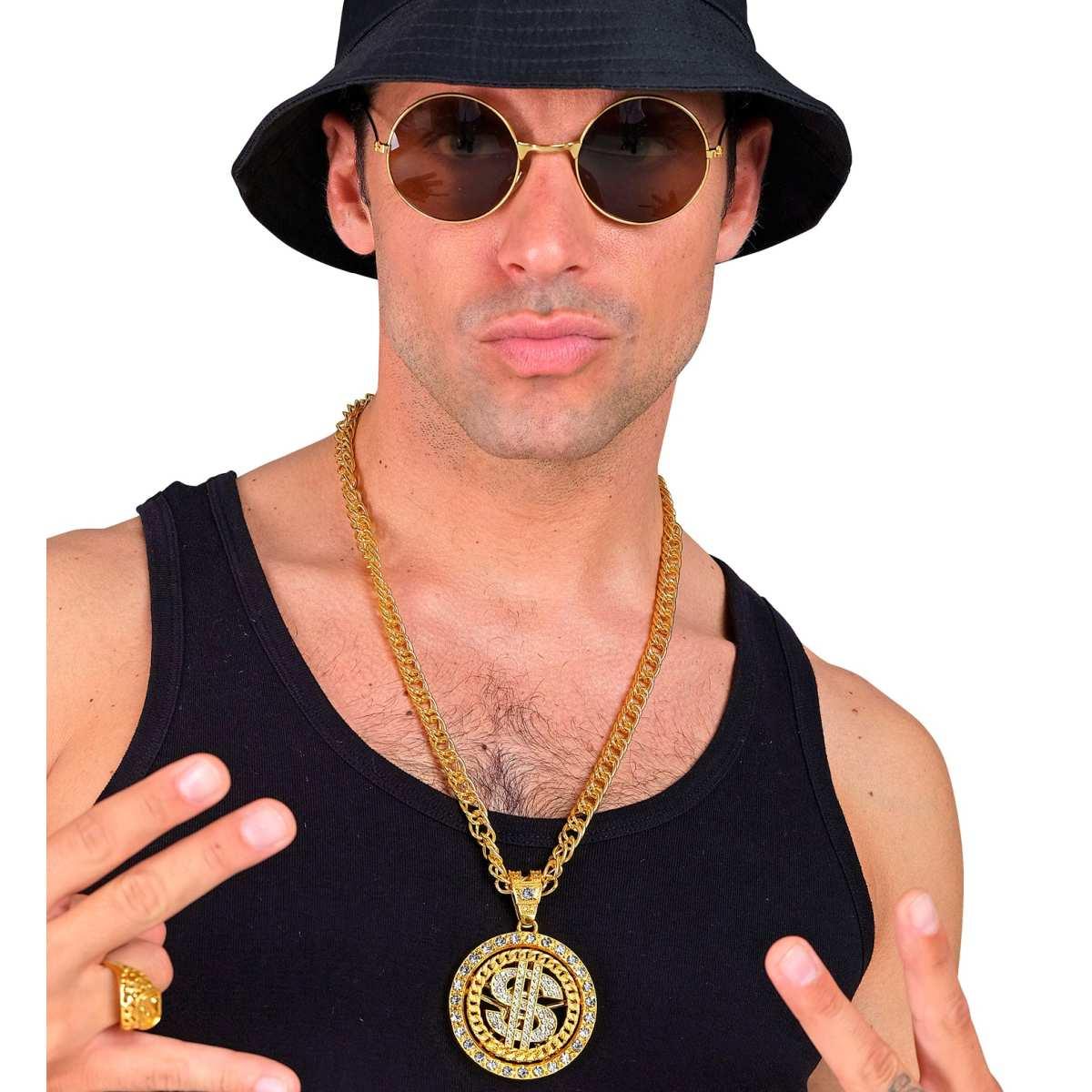 Collana Metallo Dollaro con Strass cm.70 |Widmann