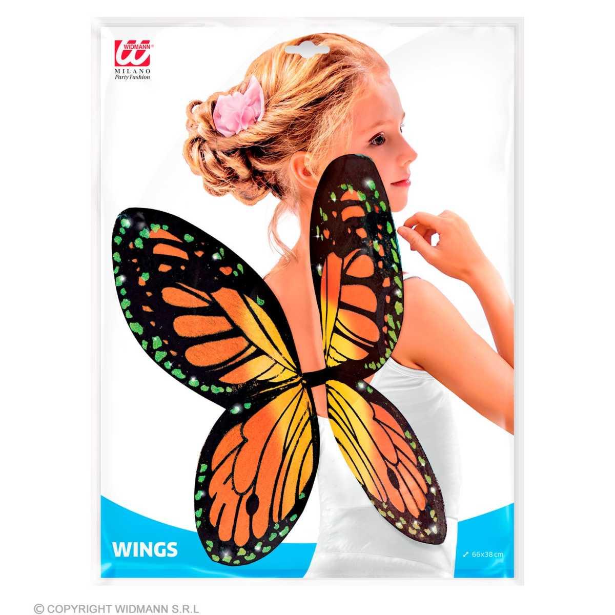 Ali Farfalla Nero Giallo Arancione cm.66x38 |Widmann
