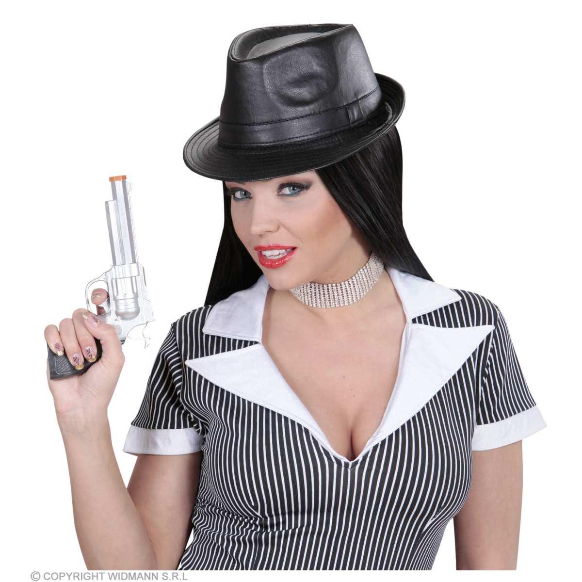 Cappello Borsalino Similpelle Nero |Widmann