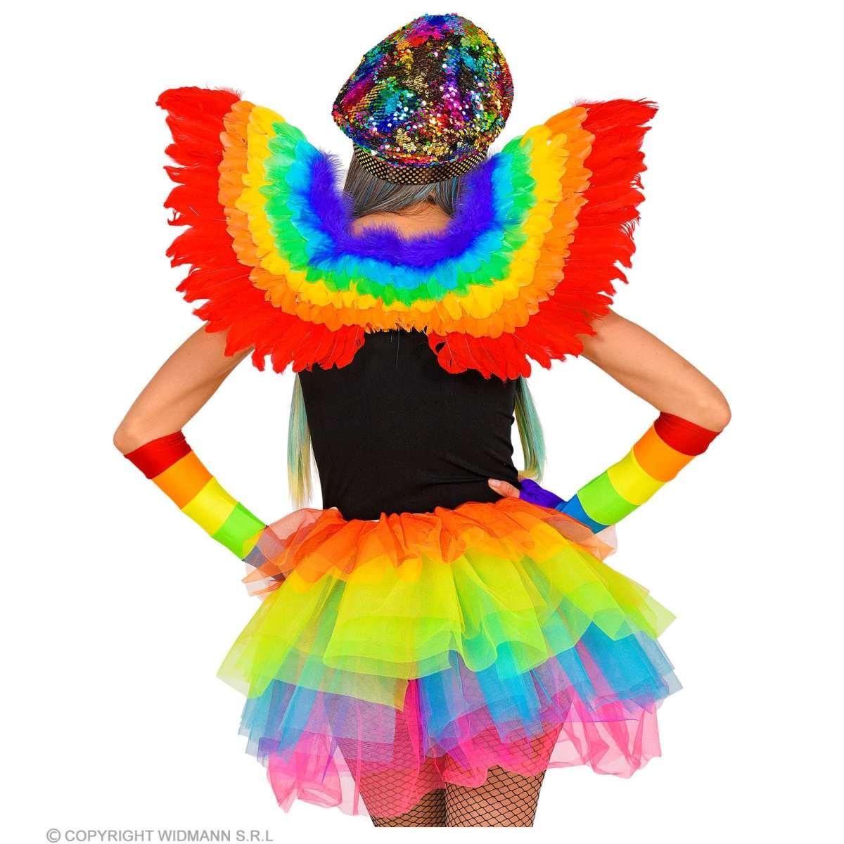 Cappello con Visiera con Paillettes Multicolor e Capelli |Widmann