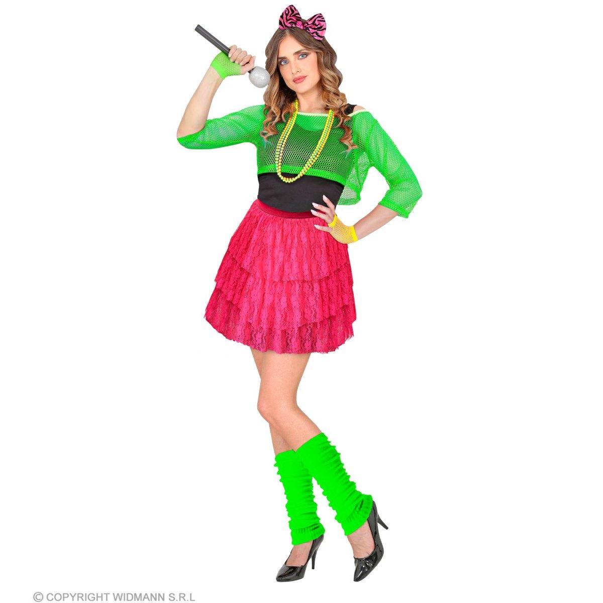 Gonna cm.50 Pizzo Rosa Fluo |Widmann