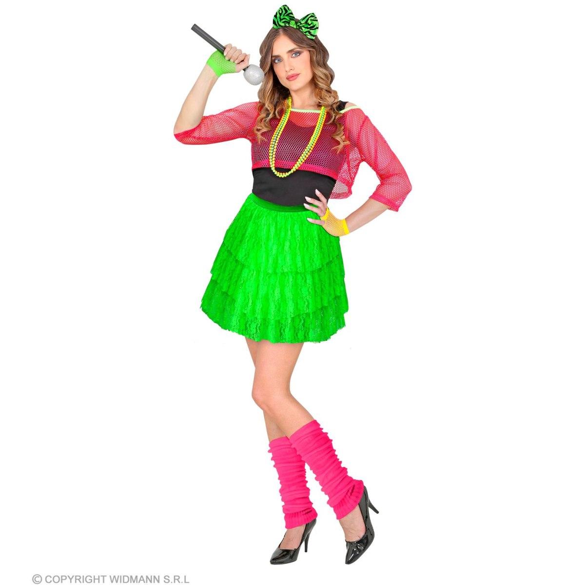 Gonna cm.50 Pizzo Verde Fluo |Widmann