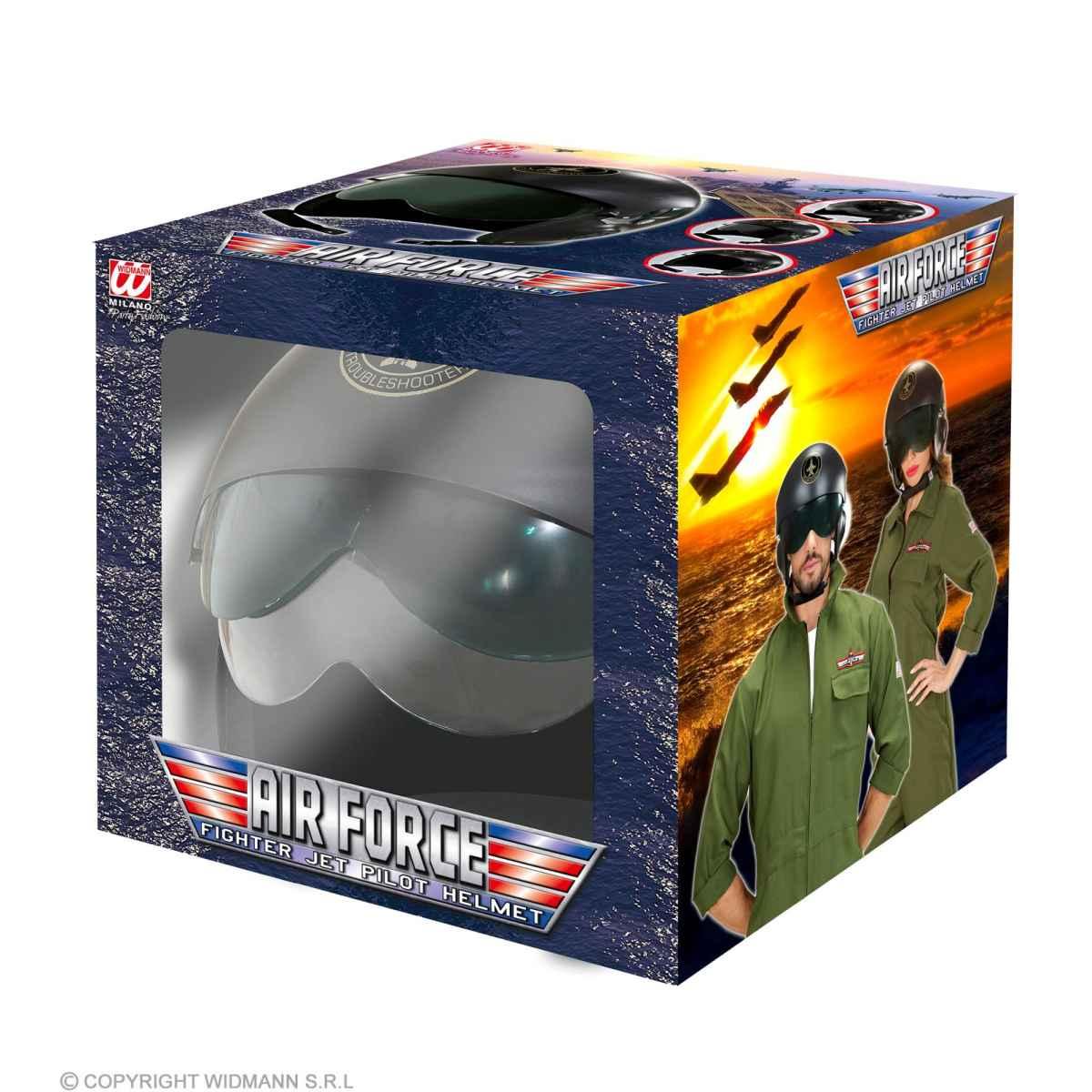 Casco Pilota Jet Combattimento PVC Nero |Widmann