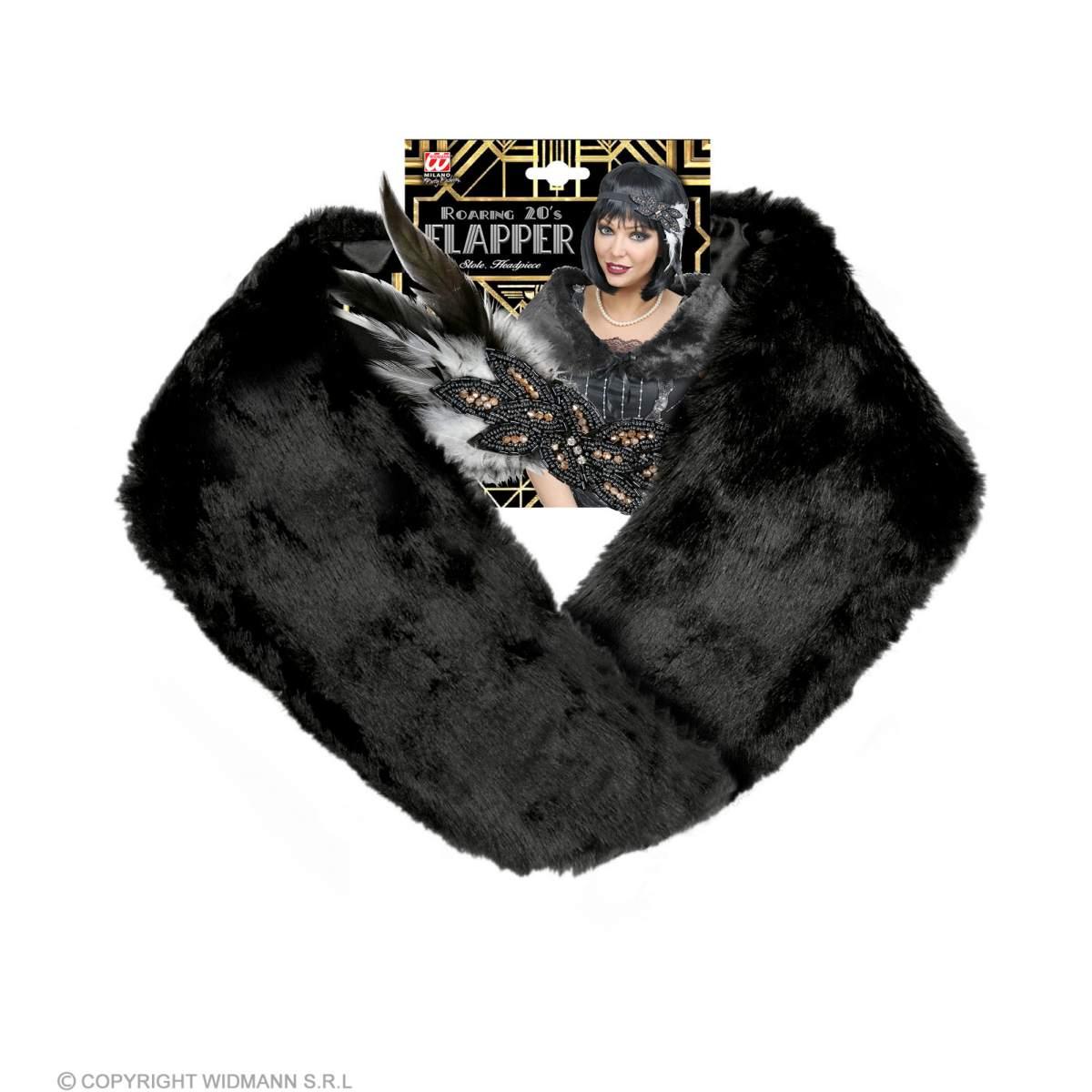 Charleston con Stola Nera e Copricapo con Piume |Widmann