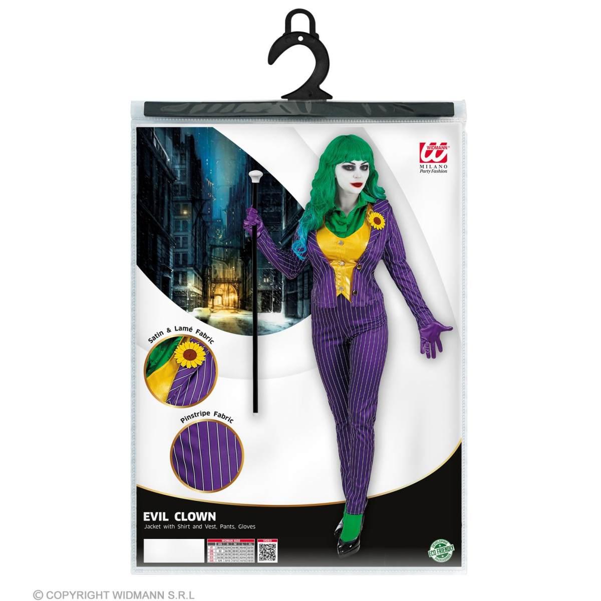 Costume Evil Clown Joker |Widmann