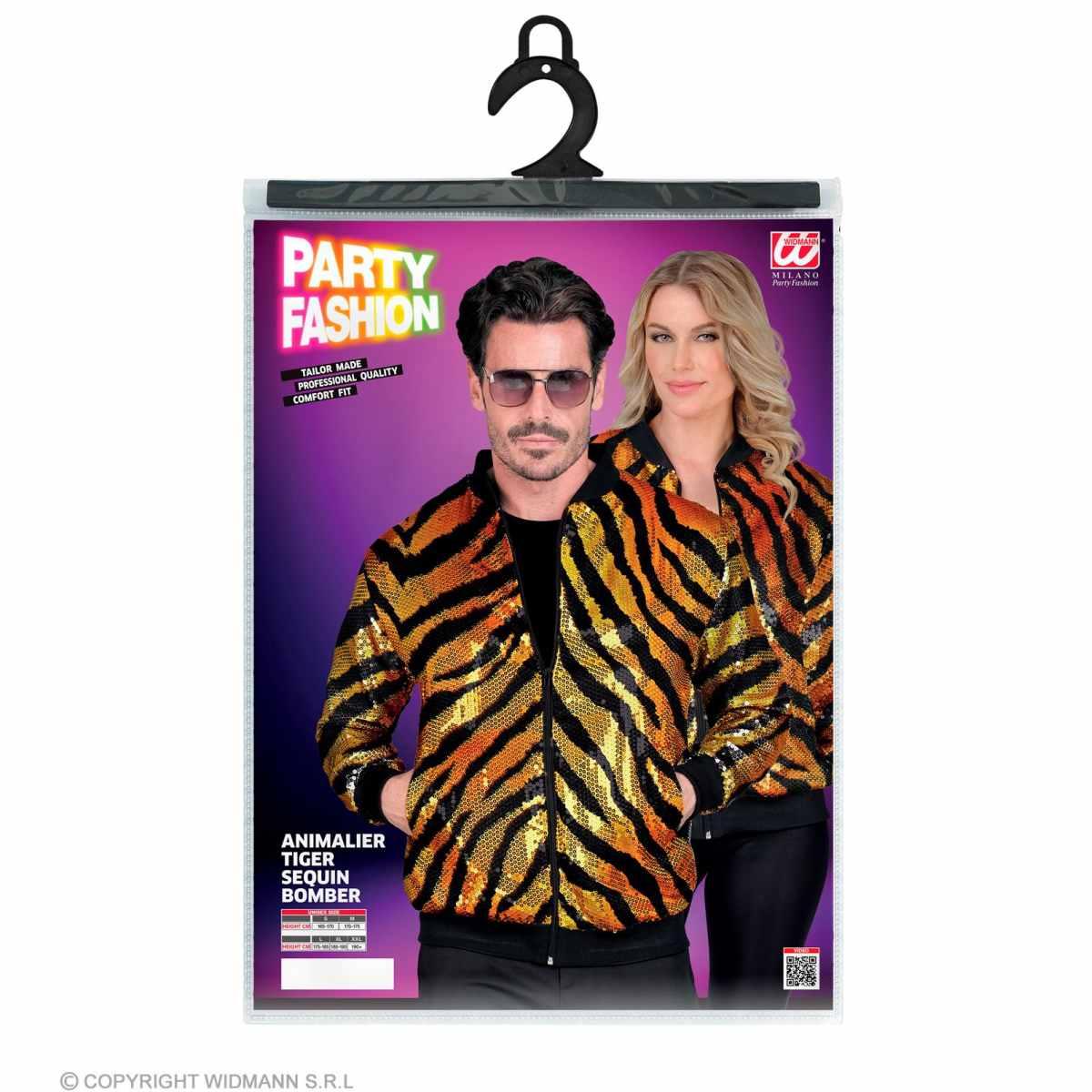 Giubbino Bomber Party Disco Tigrato Animalier |Widmann