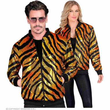 Giubbino Bomber Party Disco Tigrato Animalier |Widmann