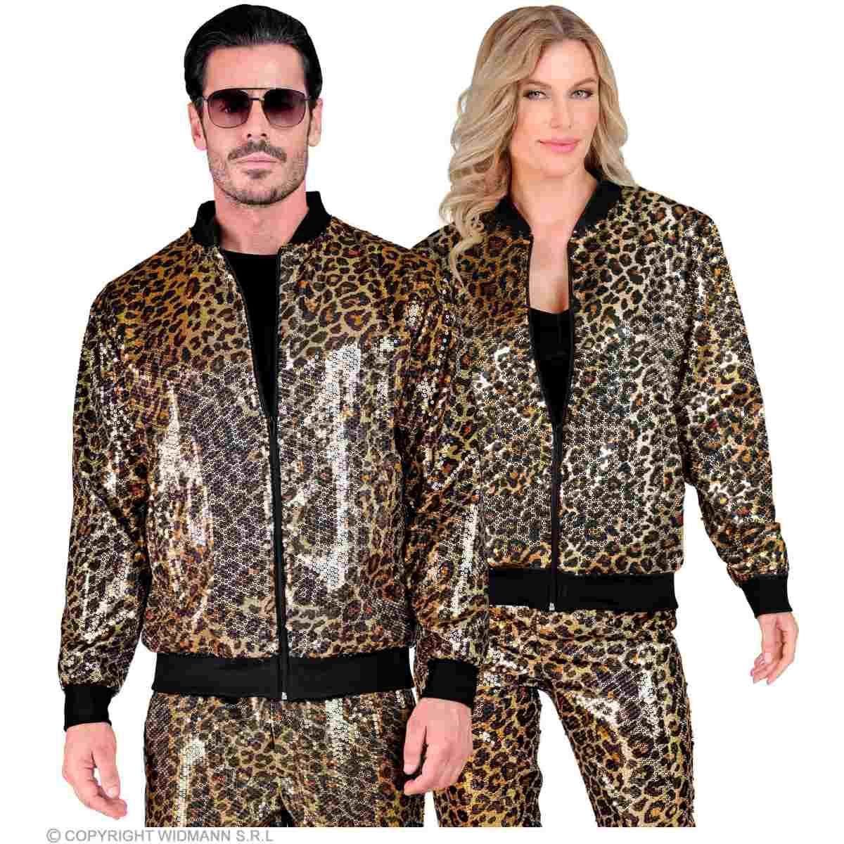 Giubbino Bomber Party Disco Leopardato Animalier |Widmann