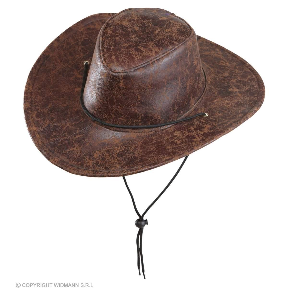 Cappello Cowboy Lusso Similpelle Marrone |Widmann
