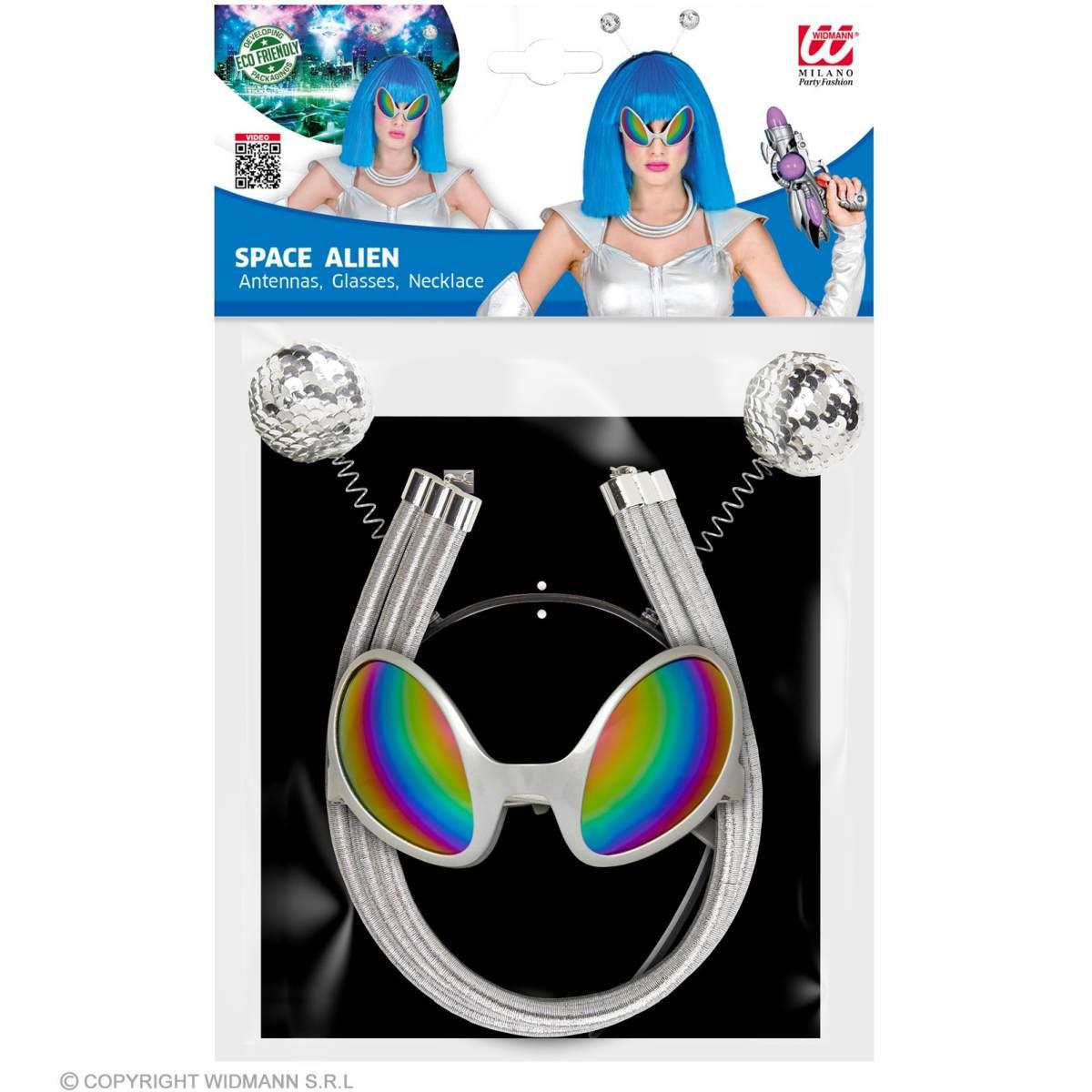 Alieno con Cerchietto Collana e Occhiali |Widmann