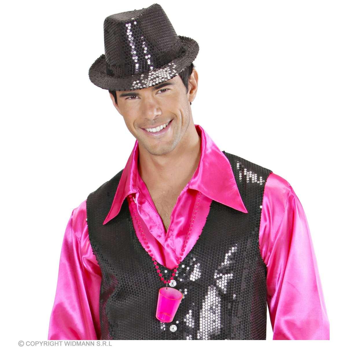 Collana con Bicchiere Shot Rosa Fluo |Widmann