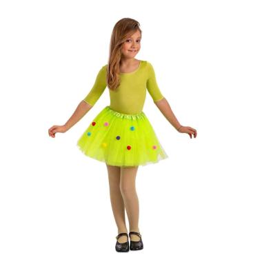 Gonna Tulle Baby Verde a Pois cm.30
