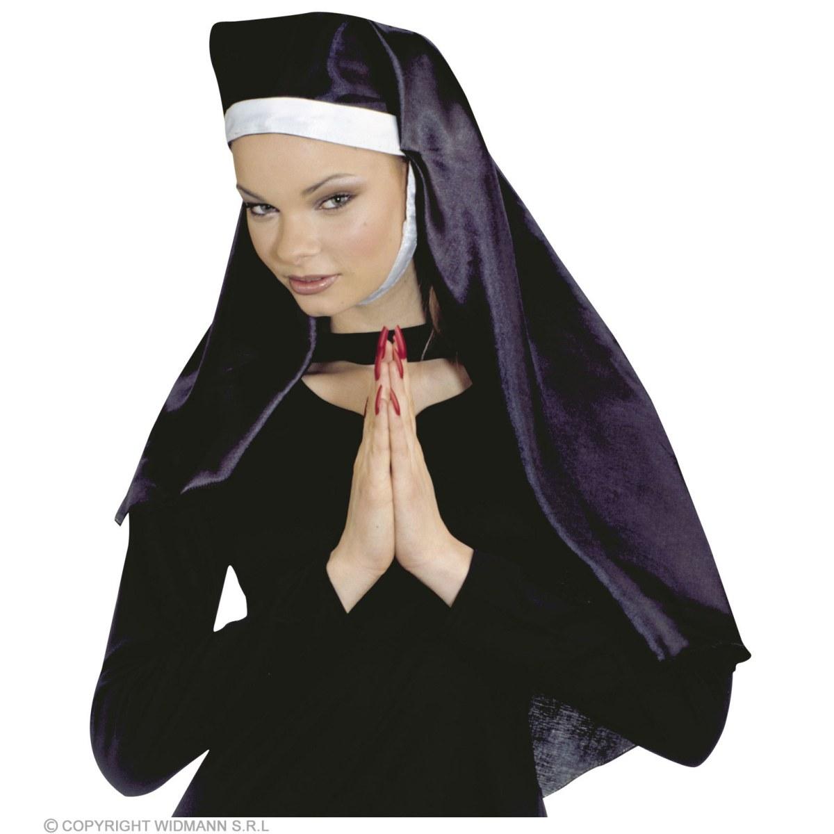 Copricapo Suora Raso Nero |Widmann