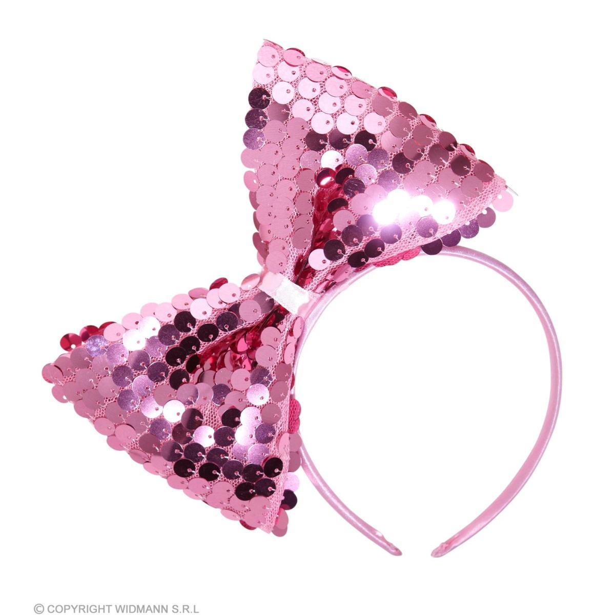 Cerchietto con Fiocco in Paillettes Rosa |Widmann