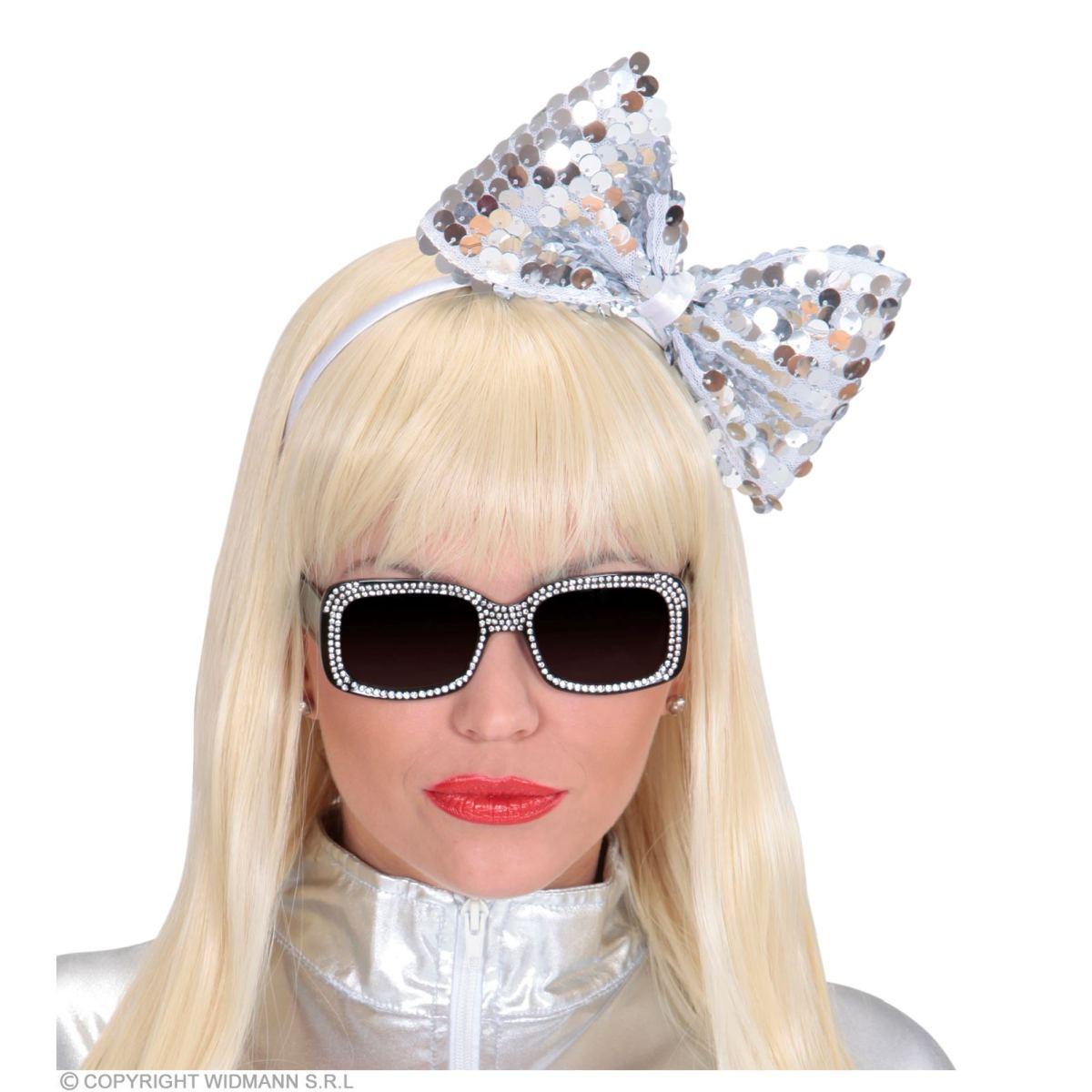 Cerchietto con Fiocco in Paillettes Argento |Widmann