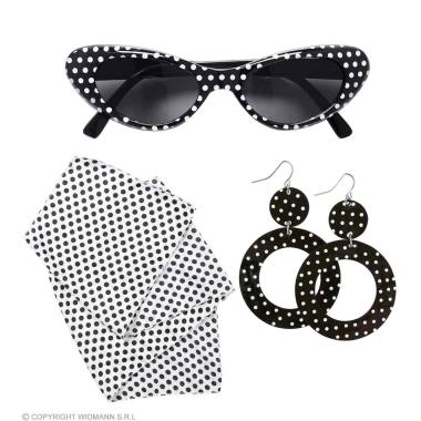 Anni '50 Occhiali Foulard e Orecchini |Widmann