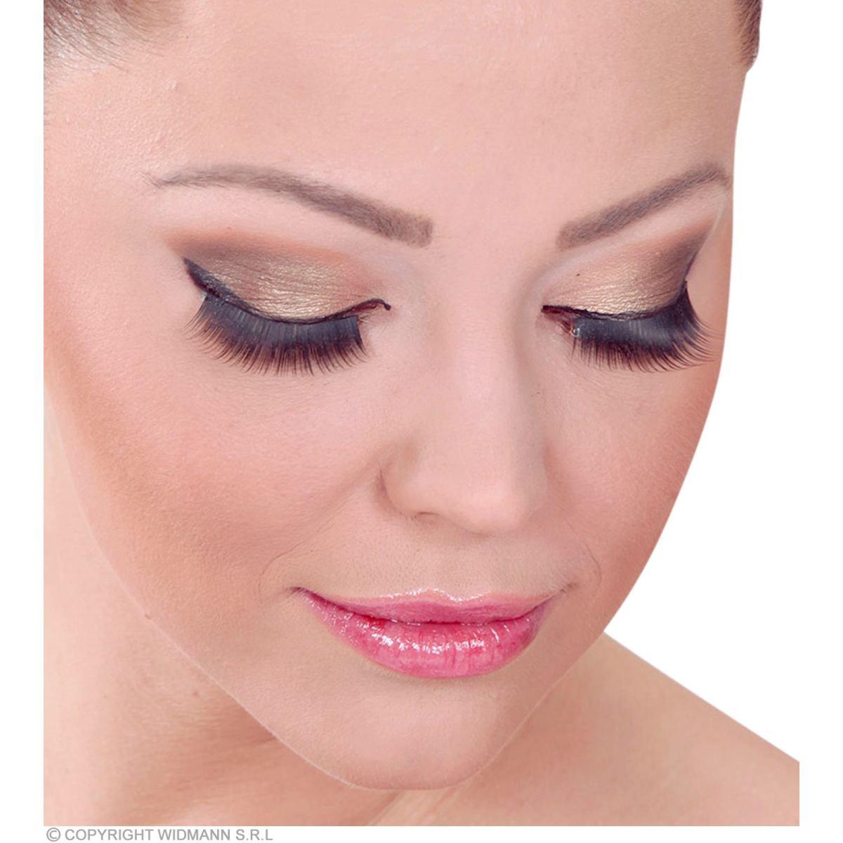 Trucco Ciglia Nere Folte con Colla |Widmann