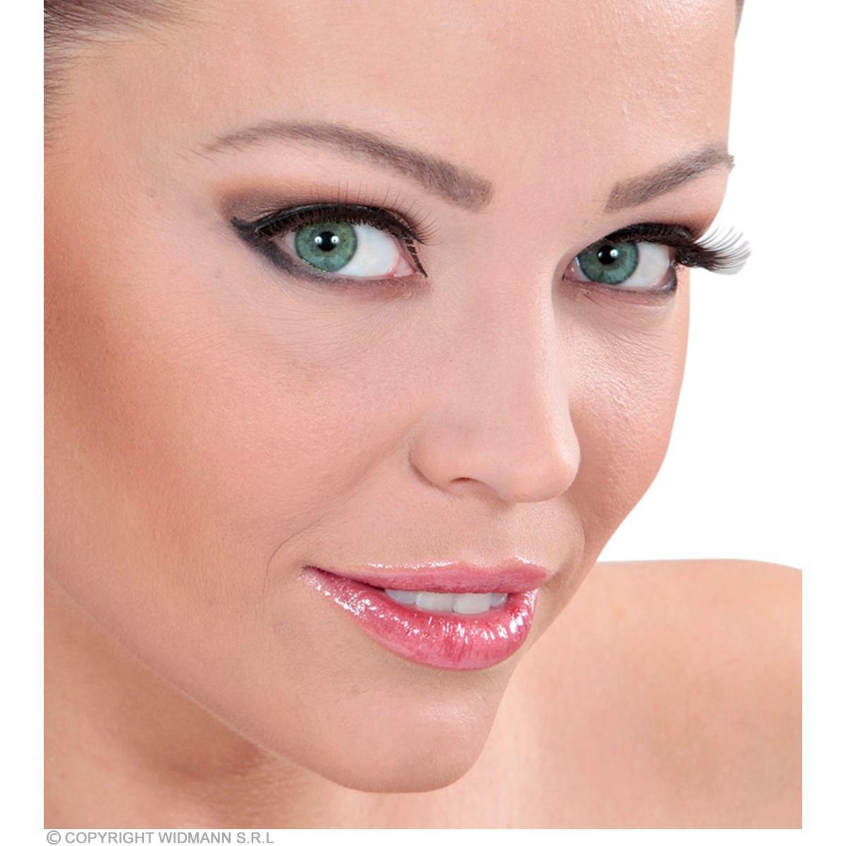 Trucco Ciglia Nere Folte con Colla |Widmann