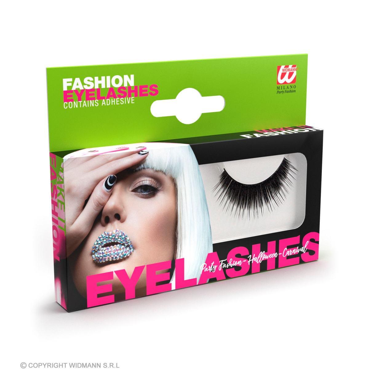 Trucco Ciglia Nere Folte con Colla |Widmann