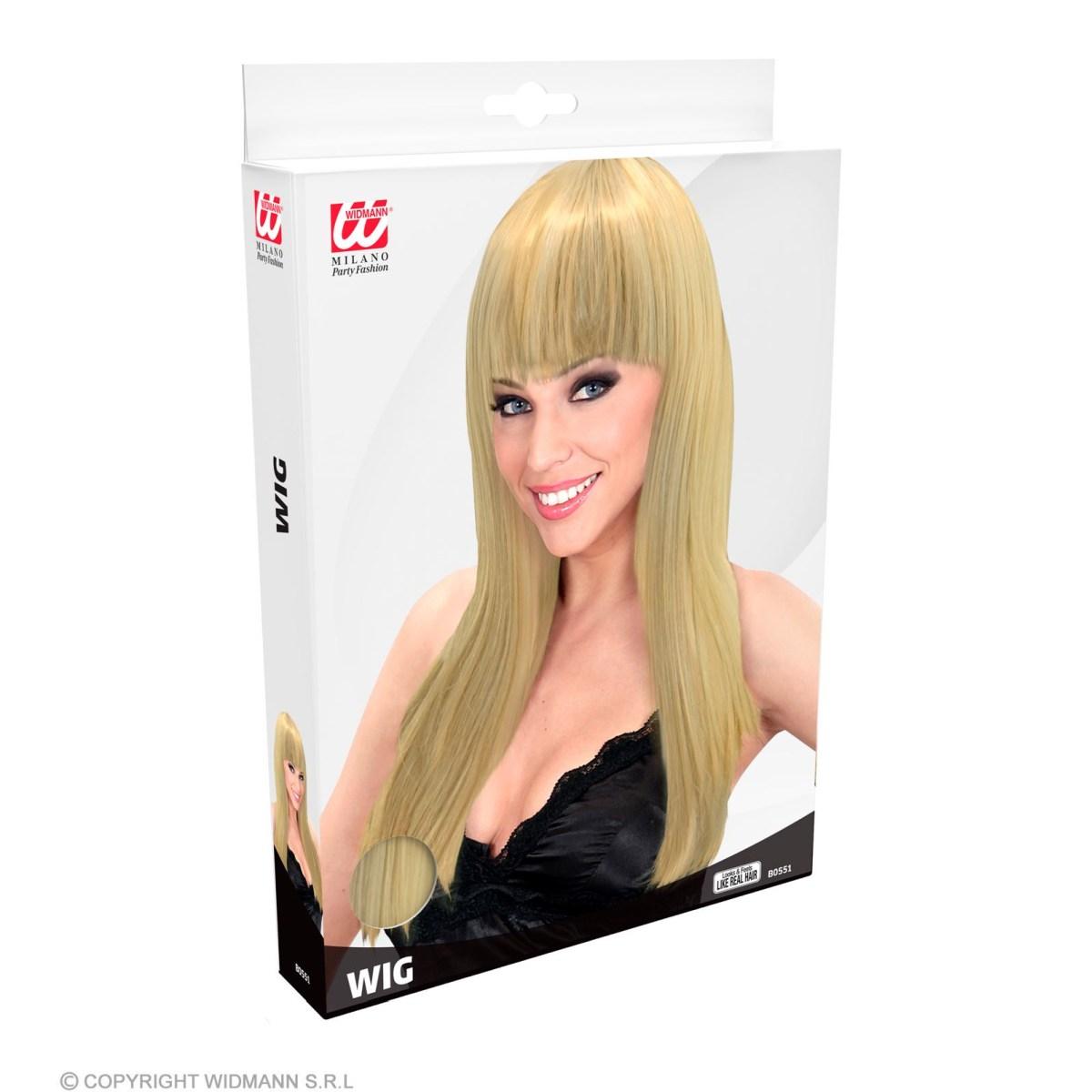 Parrucca Beautiful Bionda Liscia con Frangia |Widmann