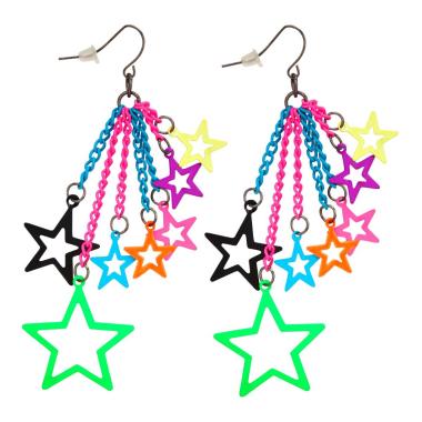 Orecchini Stelle Color Anni '80 |Widmann
